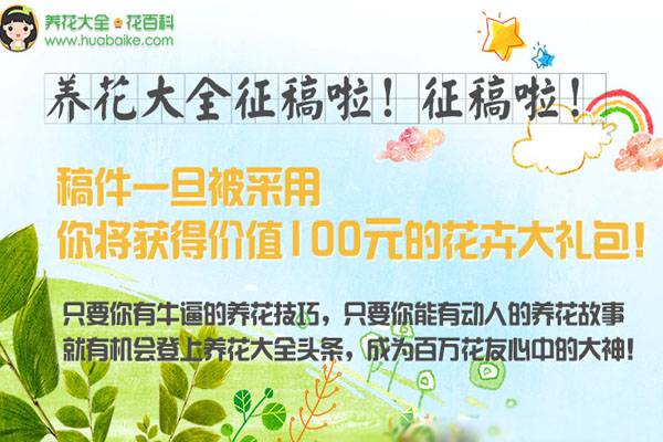 养花大全向广大花友征稿啦! 养花大全向广大花友征稿啦!